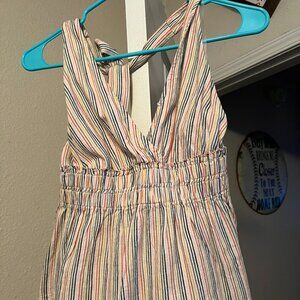 American Eagle Ruffled Striped Halter Top Size XS